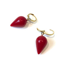 Load image into Gallery viewer, Cherry Red Mondo Spike Cuff Hoops