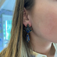 Load image into Gallery viewer, Starburst earrings, lapis lazuli