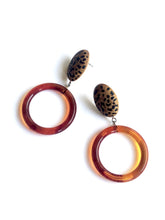Load image into Gallery viewer, Leopard Print Tortoise Donut Drop Earrings