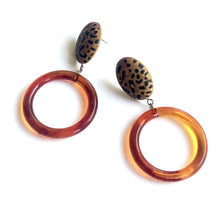 Load image into Gallery viewer, Leopard Print Tortoise Donut Drop Earrings