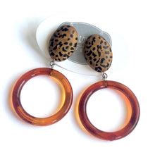 Load image into Gallery viewer, Leopard Print Tortoise Donut Drop Earrings