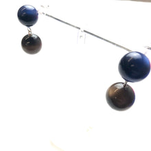 Load image into Gallery viewer, Navy and Chocolate Moonglow Lollipop Drop Earrings