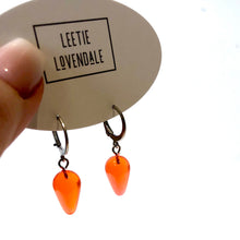 Load image into Gallery viewer, Neon Orange Midi Spike Cuff Hoops