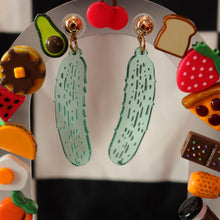 Load image into Gallery viewer, Painted Pickle Earrings