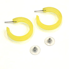 Load image into Gallery viewer, Lemon Yellow Small Classic Hoops