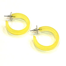 Load image into Gallery viewer, Lemon Yellow Small Classic Hoops