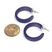 Load image into Gallery viewer, Denim Blue Small Classic Hoops