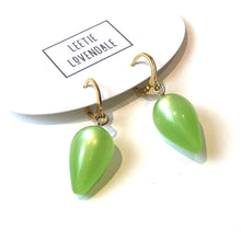 Load image into Gallery viewer, Neon Mint Moonglow Mondo Spike Cuff Hoops