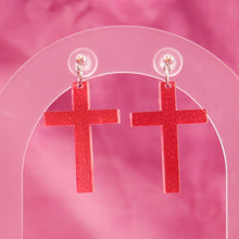 Load image into Gallery viewer, Spring Cross Earrings
