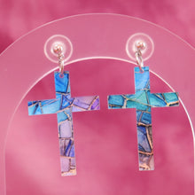 Load image into Gallery viewer, Spring Cross Earrings