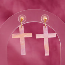 Load image into Gallery viewer, Spring Cross Earrings