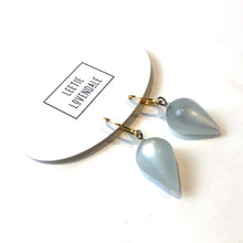 Load image into Gallery viewer, Ice Blue Moonglow Mondo Spike Cuff Hoops