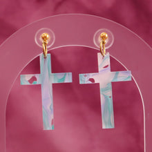 Load image into Gallery viewer, Spring Cross Earrings