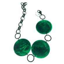 Load image into Gallery viewer, Emerald Marbled Disc Stations Bracelet