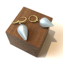 Load image into Gallery viewer, Ice Blue Moonglow Mondo Spike Cuff Hoops
