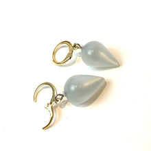 Load image into Gallery viewer, Ice Blue Moonglow Mondo Spike Cuff Hoops