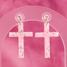 Load image into Gallery viewer, Spring Cross Earrings