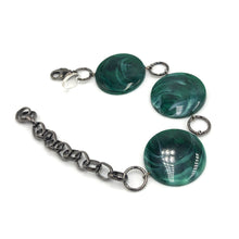 Load image into Gallery viewer, Emerald Marbled Disc Stations Bracelet