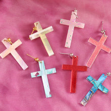 Load image into Gallery viewer, Spring Cross Earrings