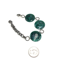 Load image into Gallery viewer, Emerald Marbled Disc Stations Bracelet