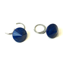 Load image into Gallery viewer, Cobalt Faceted Gem Drop Cuff Hoops