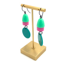 Load image into Gallery viewer, Mint Pink Beacon Drop Earrings