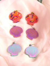 Load image into Gallery viewer, Painted Scallop Shell Earrings