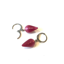 Load image into Gallery viewer, Magenta Moonglow Midi Spike Cuff Hoops