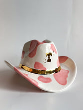 Load image into Gallery viewer, Monogrammed Cow Print Cowboy Hat