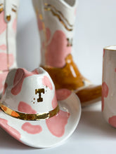 Load image into Gallery viewer, Monogrammed Cow Print Cowboy Hat