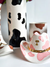 Load image into Gallery viewer, Monogrammed Cow Print Cowboy Hat