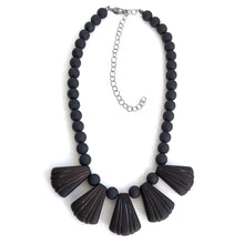 Load image into Gallery viewer, Black Art Deco Frosted Lucite Collar Necklace
