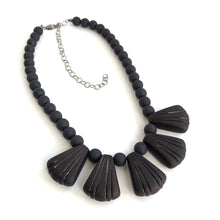 Load image into Gallery viewer, Black Art Deco Frosted Lucite Collar Necklace