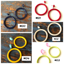 Load image into Gallery viewer, Kelly Go Go Hoop Donut Drop Earrings
