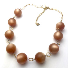 Load image into Gallery viewer, Champagne Beige Moonglow Stations Necklace