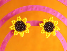 Load image into Gallery viewer, Hidden Disabilities Beaded Sunflower Earrings