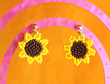 Load image into Gallery viewer, Hidden Disabilities Beaded Sunflower Earrings