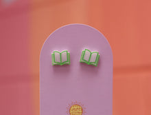 Load image into Gallery viewer, Open Book Tiny Stud Earrings