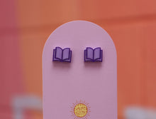 Load image into Gallery viewer, Open Book Tiny Stud Earrings