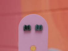 Load image into Gallery viewer, Open Book Tiny Stud Earrings