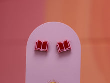 Load image into Gallery viewer, Open Book Tiny Stud Earrings