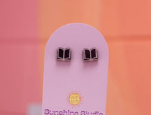 Load image into Gallery viewer, Open Book Tiny Stud Earrings