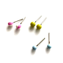 Load image into Gallery viewer, Lavender Chartreuse &amp; Gray Blue Tiny Stud Earrings Set