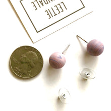 Load image into Gallery viewer, Light Purple Matte Striped Ball Stud Earrings