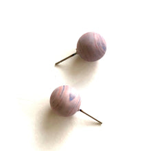 Load image into Gallery viewer, Light Purple Matte Striped Ball Stud Earrings