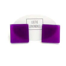 Load image into Gallery viewer, Purple Large Square Stud Earrings