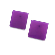 Load image into Gallery viewer, Purple Large Square Stud Earrings
