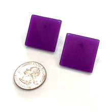 Load image into Gallery viewer, Purple Large Square Stud Earrings