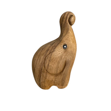 Load image into Gallery viewer, Natural Wooden Fighting Elephant