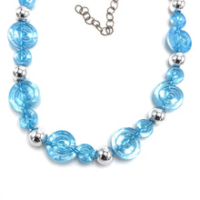 Load image into Gallery viewer, Ice Blue Spiral Glow Marco Necklace